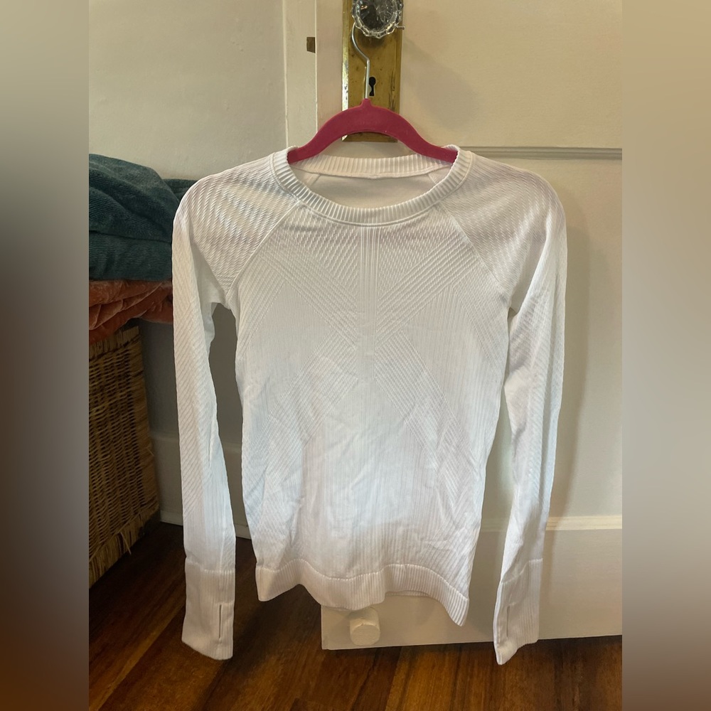 Lululemon long sleeve white shirt thick knit swiftly tech crew
